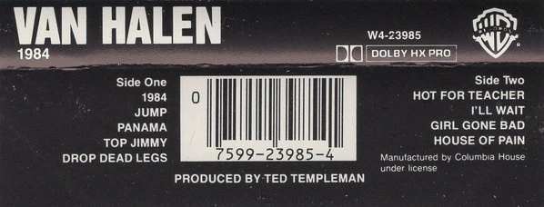 Van Halen - 1984 (Cass, Album, Club, Dol) (Very Good Plus (VG+)) - Image 2