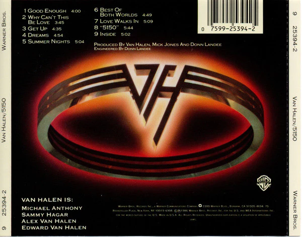 Van Halen - 5150 (CD, Album, RE, RP) (Very Good Plus (VG+)) - Image 2