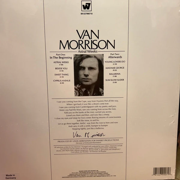 Van Morrison - Astral Weeks (LP, Album, RE, RM, 180) (Mint (M)) NEW & SEALED - Image 2