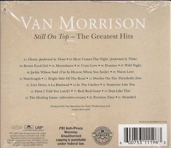 Van Morrison - Still On Top - The Greatest Hits (CD, Comp, RM, Dig) (Very Good Plus (VG+)) - Image 2