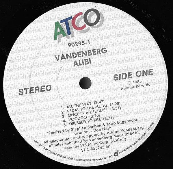 Vandenberg - Alibi (LP, Album, Spe) (Very Good Plus (VG+)) - Image 3