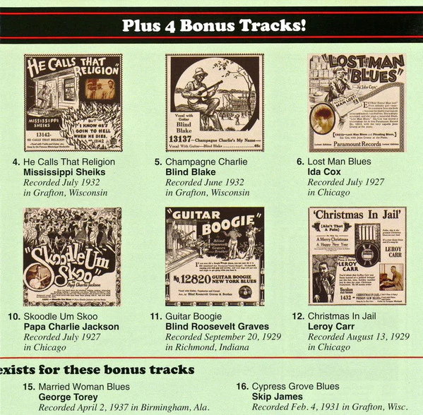 Various - 16 Classic Blues Songs From The 1920's: Vol. 3 (CD, Comp, RM) (Near Mint (NM or M-)) - Image 3
