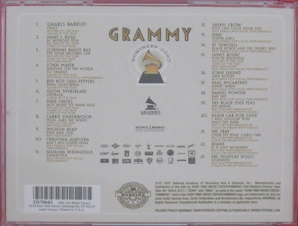 Various - 2007 Grammy Nominees (CD, Comp, Club) (Near Mint (NM or M-)) - Image 3