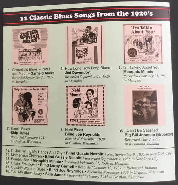 Various - 23 Classic Blues Songs From The 1920's: Vol. 14 (CD, Comp, RM) (Near Mint (NM or M-)) - Image 2