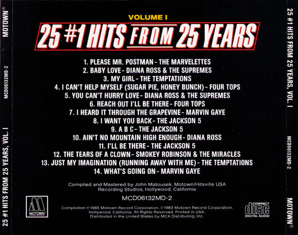 Various - 25 #1 Hits From 25 Years (Volume I) (CD, Comp, Mad) (Near Mint (NM or M-)) - Image 2