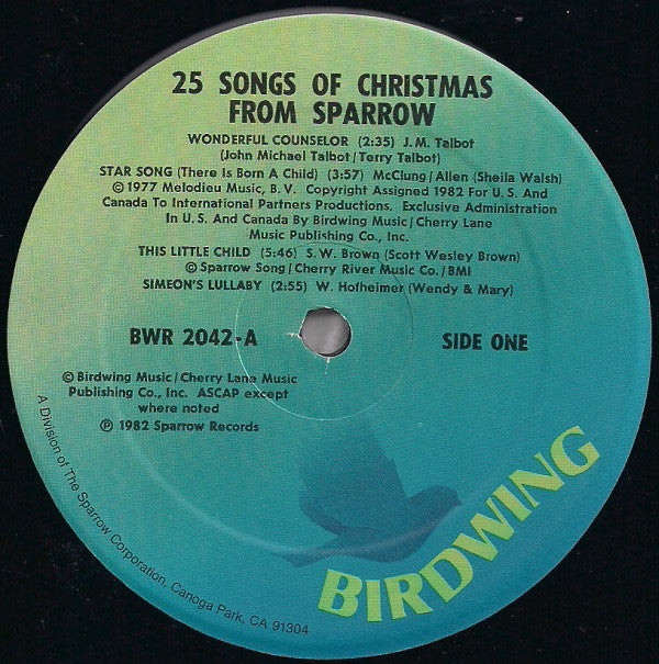 Various - 25 Songs Of Christmas From Sparrow (2xLP) (Very Good Plus (VG+)) - Image 3