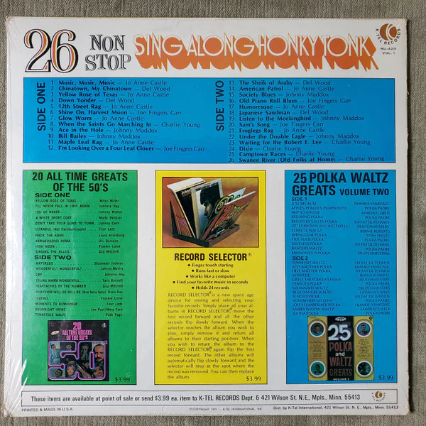 Various - 26 Non Stop Sing Along Honky Tonk (Vol. 1) (LP, Comp) (Very Good Plus (VG+)) - Image 2