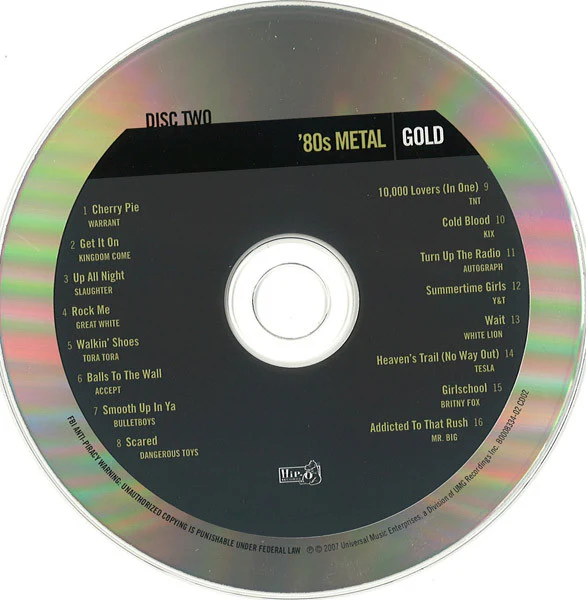 Various - '80s Metal Gold (2xCD, Comp) (Near Mint (NM or M-)) - Image 4