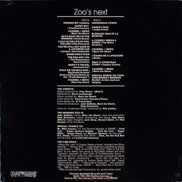 Various - 93.3 WMMR Zoo's Next (LP, Album) (Very Good Plus (VG+)) - Image 2