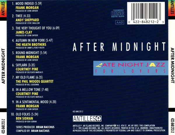 Various - After Midnight - Late Night Jazz For Lovers (CD, Comp) (Very Good Plus (VG+)) - Image 2