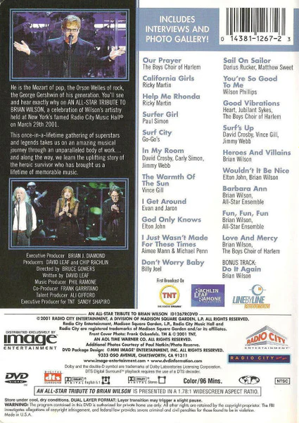 Various - An All-Star Tribute To Brian Wilson (DVD-V, Multichannel, NTSC) (Near Mint (NM or M-)) - Image 2