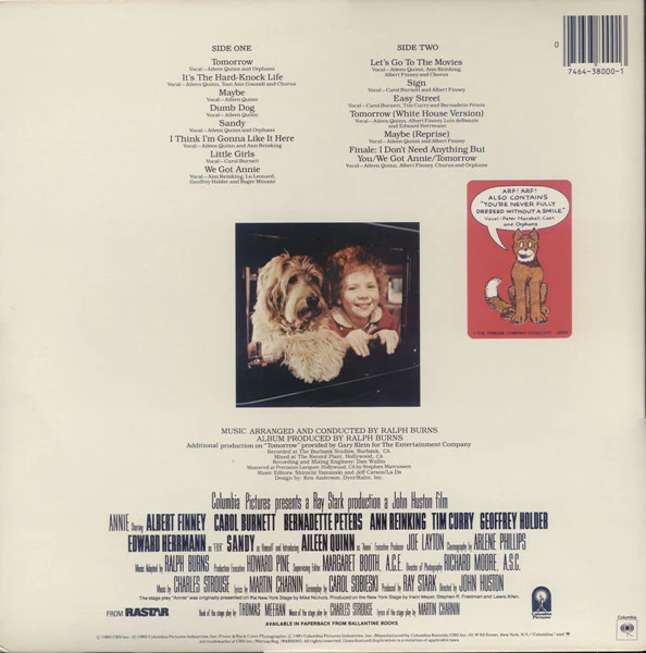 Various - Annie - Original Motion Picture Soundtrack (LP, Album, Ter) (Very Good Plus (VG+)) - Image 2