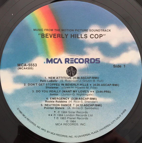 Various - Beverly Hills Cop (Music From The Motion Picture Soundtrack) (LP, Comp, Pin) (Near Mint (NM or M-)) - Image 3