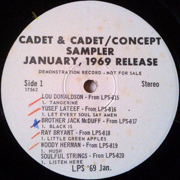 Various - Cadet & Cadet/Concept Sampler January, 1969 Release (LP, Smplr) (Very Good Plus (VG+)) - Image 2