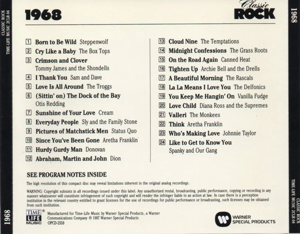 Various - Classic Rock 1968 (CD, Comp) (Near Mint (NM or M-)) - Image 2
