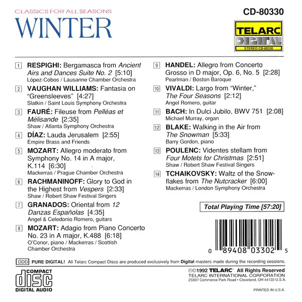 Various - Classics For All Seasons: Winter (CD, Comp) (Near Mint (NM or M-)) - Image 2