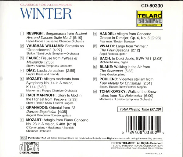 Various - Classics For All Seasons: Winter (CD, Comp) (Near Mint (NM or M-)) - Image 3