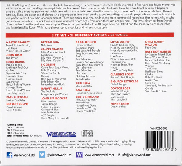 Various - Down Home Blues - Detroit - Detroit Special (3xCD, Comp, RM, Dig + Box) (Near Mint (NM or M-)) - Image 2
