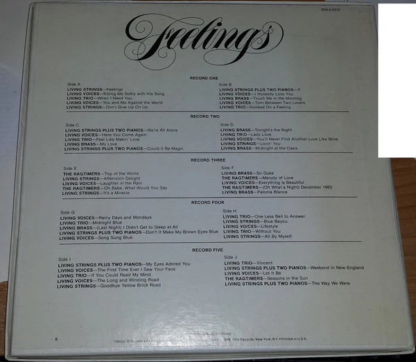 Various - Feelings (5xLP, Comp + Box) (Very Good Plus (VG+)) - Image 2