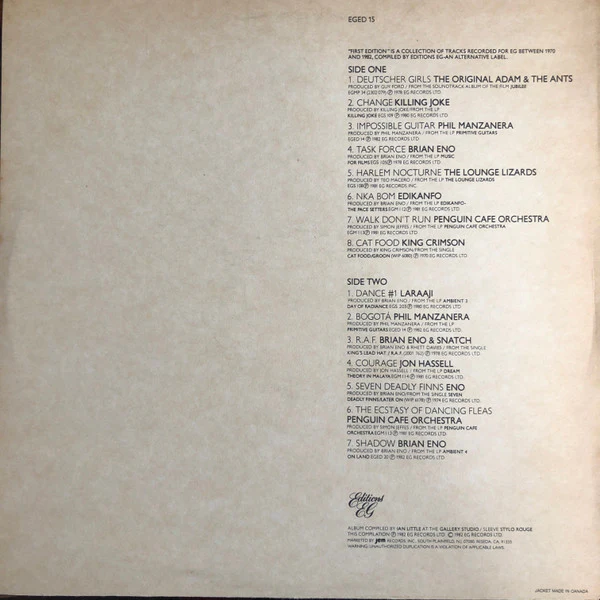 Various - First Edition (LP, Comp) (Very Good Plus (VG+)) - Image 2