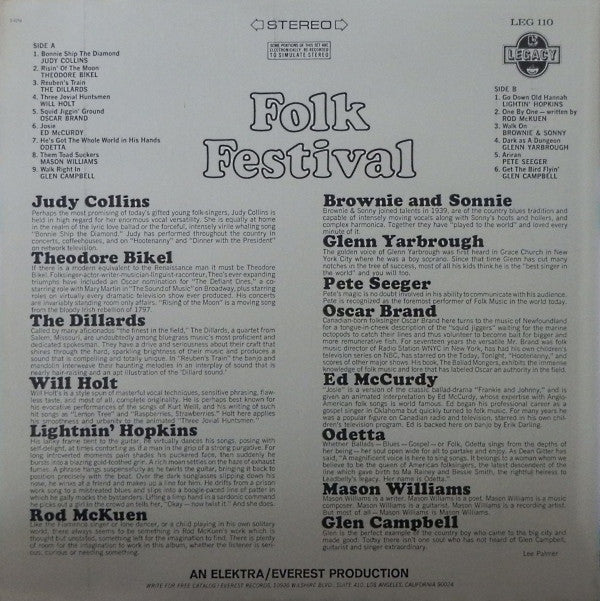 Various - Folk Festival (LP, Comp) (Very Good Plus (VG+)) - Image 2