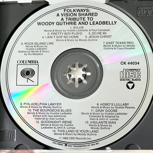 Various - Folkways: A Vision Shared (A Tribute To Woody Guthrie And Leadbelly) (CD, Album, Pit) (Very Good Plus (VG+)) - Image 3