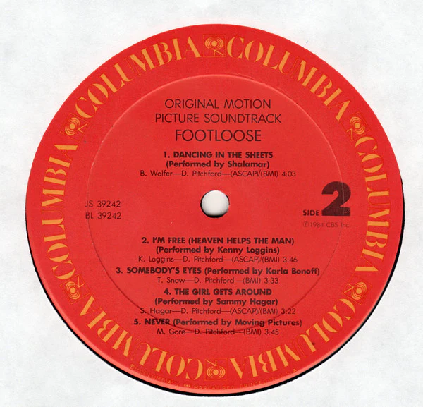 Various - Footloose (Original Motion Picture Soundtrack) (LP, Comp, Car) (Near Mint (NM or M-)) - Image 4