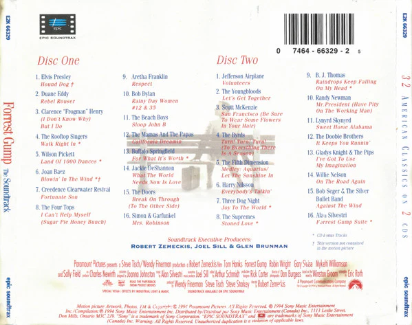 Various - Forrest Gump (The Soundtrack) (2xCD, Comp) (Very Good Plus (VG+)) - Image 2