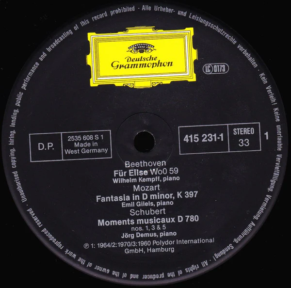 Various - Für Elise Romantic Piano Music (LP, Comp) (Near Mint (NM or M-)) - Image 3