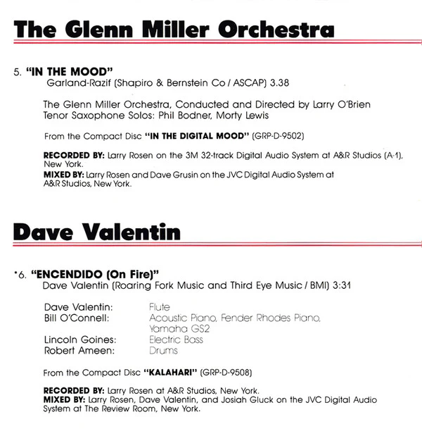 Various - GRP Digital Sampler Limited Edition Jazz Volume #1 (CD, Comp, Ltd, RP) (Good (G)) - Image 4