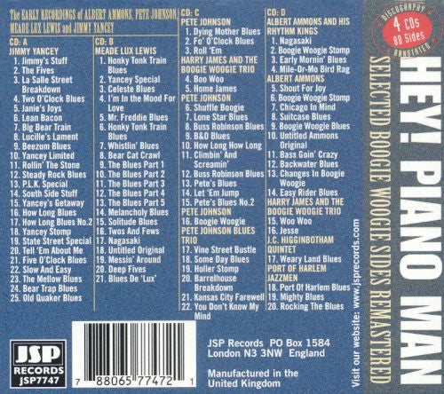 Various - Hey! Piano Man (Selected Boogie Woogie Sides Remastered) (4xCD, Comp, Box) (Near Mint (NM or M-)) - Image 2