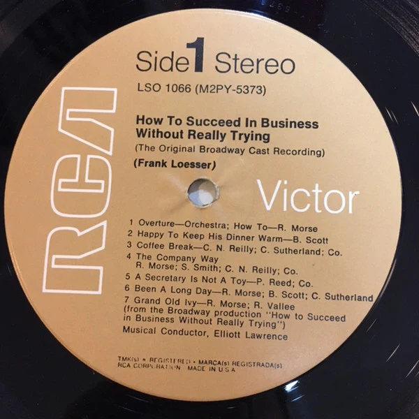 Various - How To Succeed In Business Without Really Trying (The Original Broadway Cast Recording) (LP, Album, RE) (Very Good Plus (VG+)) - Image 3