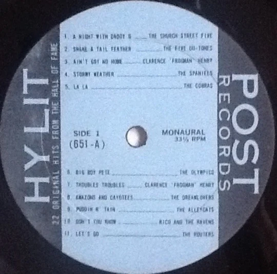 Various - Hy Lit Presents 22 Original Hits From The Hall Of Fame!! (LP, Comp, Mono) (Very Good (VG)) - Image 3