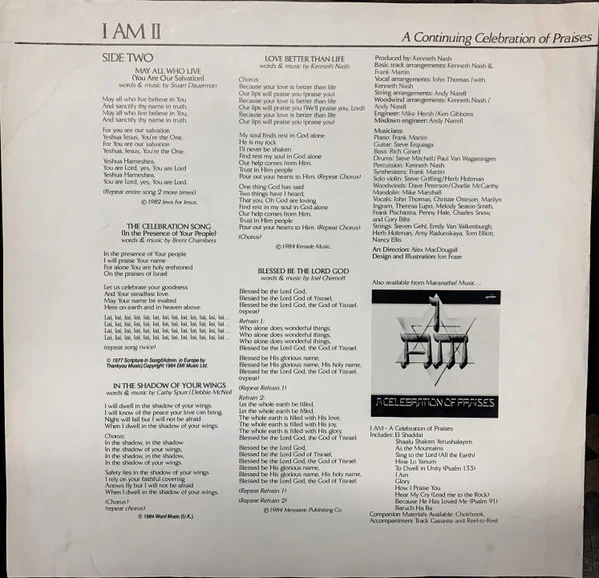 Various - I Am II: A Continuing Celebration Of Praises (LP) (Near Mint (NM or M-)) - Image 5