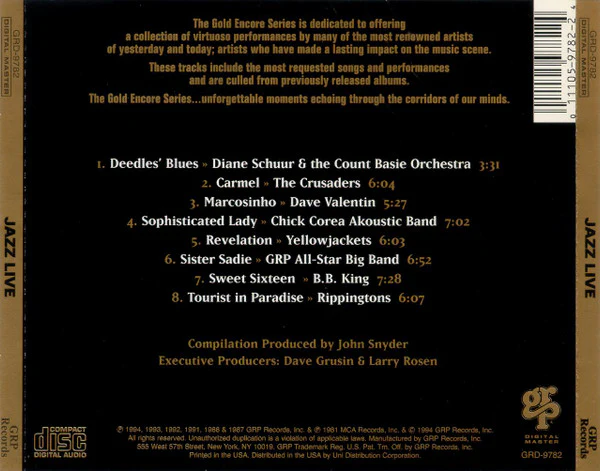 Various - Jazz Live (CD, Comp) (Near Mint (NM or M-)) - Image 2