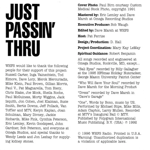 Various - Just Passin' Thru (CD) (Very Good Plus (VG+)) - Image 2