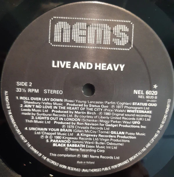 Various - Live And Heavy (LP, Comp) (Very Good (VG)) - Image 4