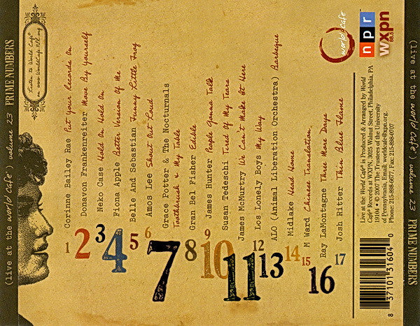 Various - Live At The World Café® Volume 23: Prime Numbers (CD, Comp) (Mint (M)) - Image 2