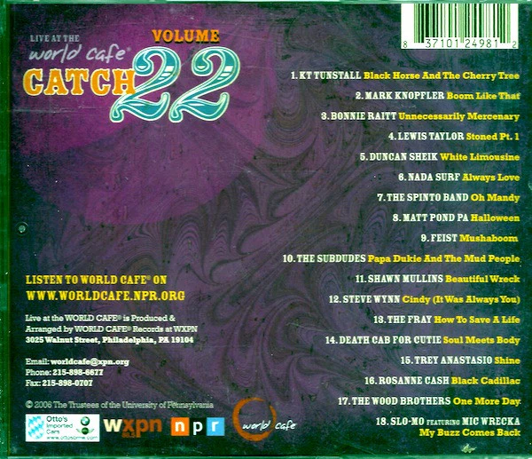Various - Live At The World Cafe Volume 22: Catch 22 (CD, Comp) (Very Good Plus (VG+)) - Image 2