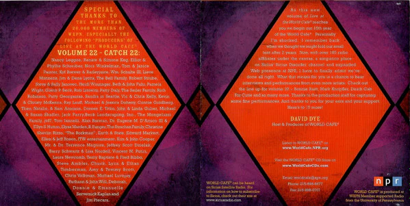 Various - Live At The World Cafe Volume 22: Catch 22 (CD, Comp) (Very Good Plus (VG+)) - Image 4