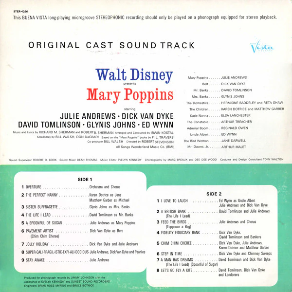 Various - Mary Poppins (Original Cast Sound Track) (LP, Album, Ind) (Very Good (VG)) - Image 4