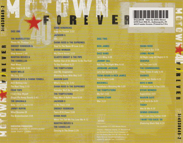 Various - Motown 40 Forever (2xCD, Comp, Club) (Near Mint (NM or M-)) - Image 2