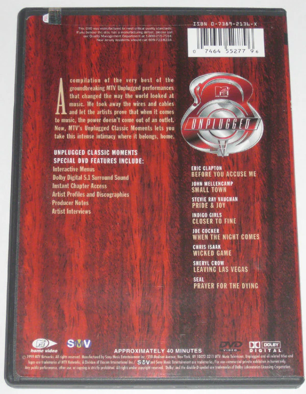 Various - MTV Unplugged Classic Moments (DVD-V, Comp, NTSC) (Very Good Plus (VG+)) - Image 2