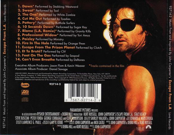 Various - Music From And Inspired By John Carpenter's Escape From L.A. (CD, Comp) (Near Mint (NM or M-)) - Image 2