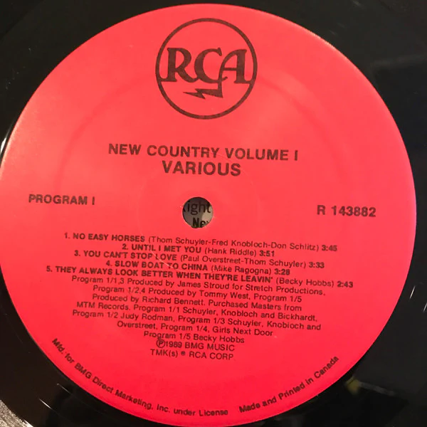 Various - New Country (Volume One) (LP, Album) NEW OLD STOCK - Image 3