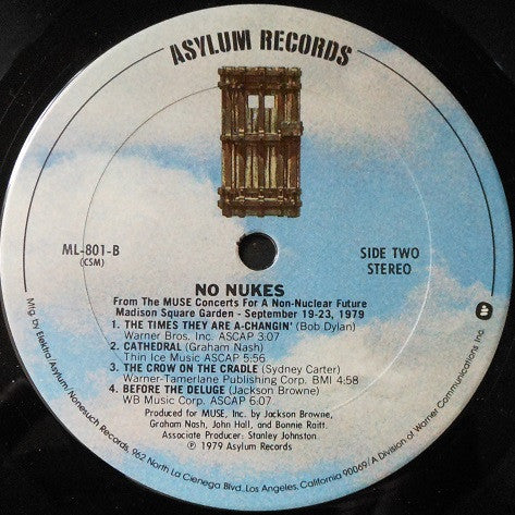 Various - No Nukes - From The Muse Concerts For A Non-Nuclear Future - Madison Square Garden - September 19-23, 1979 (3xLP, Album, San) (Very Good Plus (VG+)) - Image 5