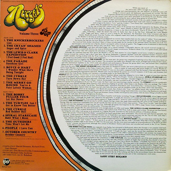 Various - Nuggets Volume Three: Pop (LP, Comp) (Very Good (VG)) - Image 2