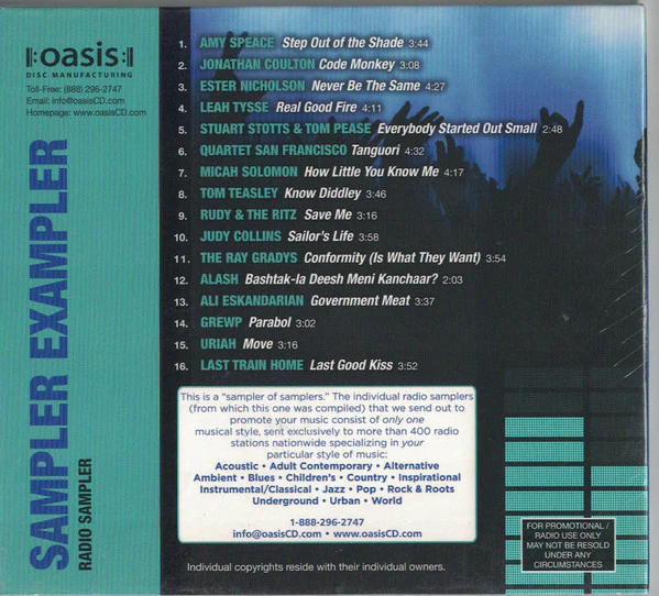 Various - Oasis Sampler Exampler (Radio Sampler) (CD, Promo, Smplr) (Very Good Plus (VG+)) - Image 2