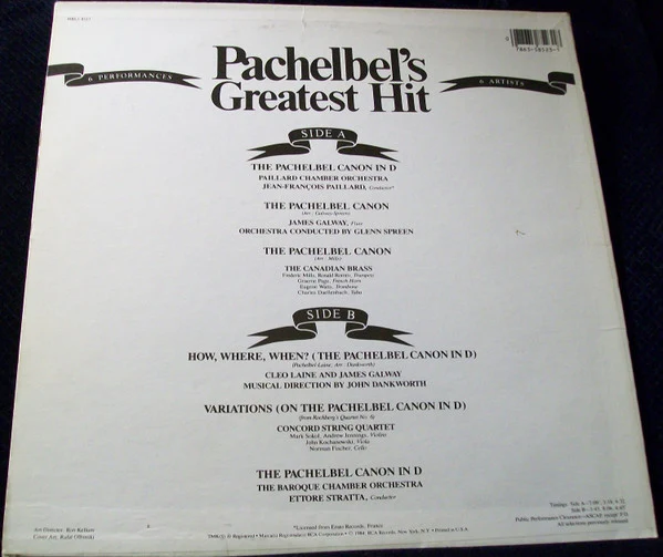 Various - Pachelbel's Greatest Hit (LP, Comp) (Very Good Plus (VG+)) - Image 2