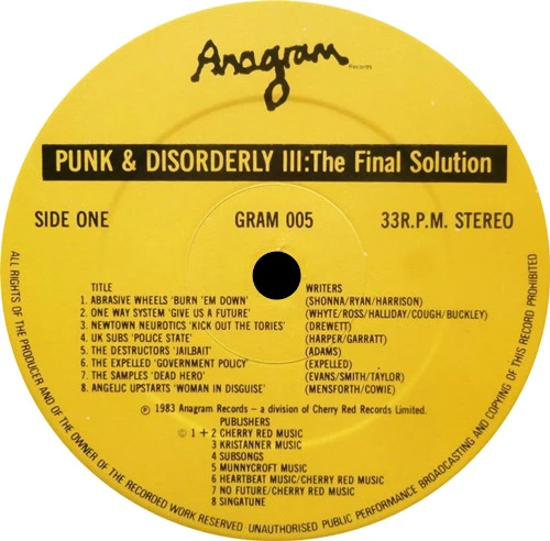 Various - Punk And Disorderly III - The Final Solution (LP, Comp, RP, Gre) (Near Mint (NM or M-)) - Image 5